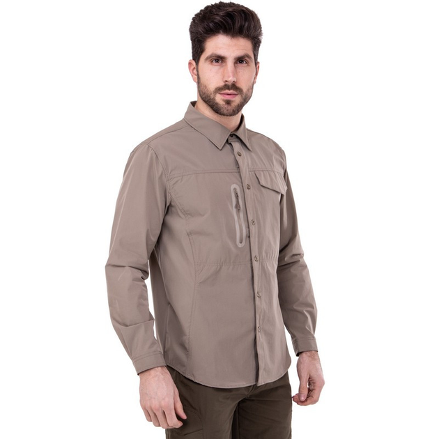 Мужская тактическая военная рубашка хаки с длинным рукавом Pro Tactical непромокаемая Полиэстер Хаки (7188) XL - изображение 1