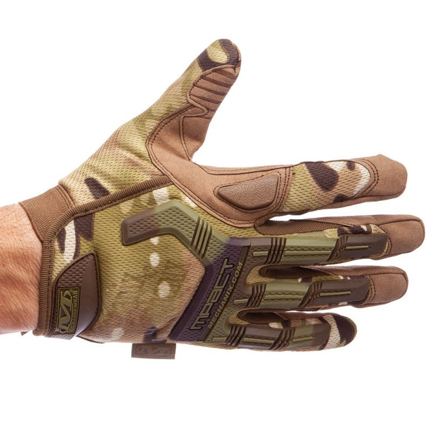 Тактические перчатки военные с закрытыми пальцами и накладками Механикс MECHANIX MPACT Камуфляж (BC-5622) L - изображение 2