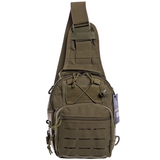 Тактичний рюкзак з однією лямкою SILVER KNIGHT Сумка слінг Поліестер 30 х 23 х 15 см (YQS-099) Хакі - зображення 2
