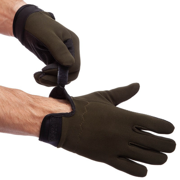 Тактичні рукавиці з закритими пальцями 5.11 Для полювання туризму Нейлон текстиль Оливковий (BC-0527) XL - зображення 1