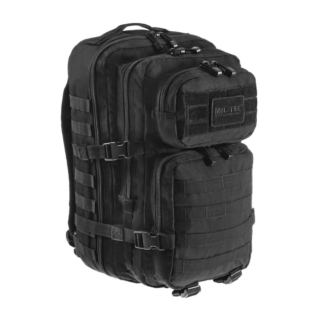 Рюкзак тактический мужской Mil-Tec Assault Pack Large Black Ranger военный штурмовой ВСУ с липучкой на 36 литров 4 отделения система MOLLE - зображення 1