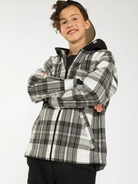Акція на Підліткова демісезонна куртка для хлопчика Reporter Young 223-0881B-13-100-1 164 см Чорно-сіра від Rozetka