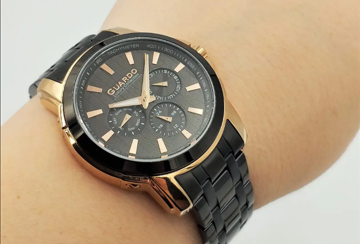 Наручные часы GUARDO PREMIUM S01418-5 Черные с золотом - изображение 2