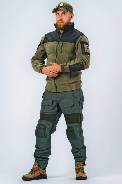 Військова тактична кофта флісова Soldier колір олива 46 розмір - зображення 1