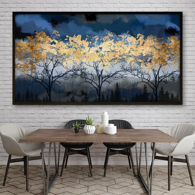 Картина Холстович Forest at Night 30х60 см. Абстрактная картина для ...