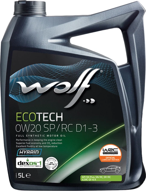 Моторное масло Wolf Ecotech 0W-20 SP/RC D1-3 5 л (1049892) – фото