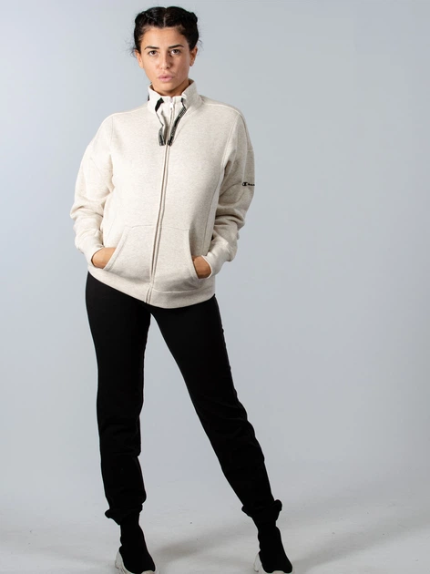Толстовка на блискавці без капюшона жіноча Champion 111985-MM003 XS White Cream Panna (8056426328947) - зображення 3