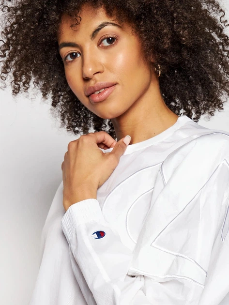 Bluza damska bez kaptura Champion 112989-WW001 XS Biała (8056426962523) - obraz 4