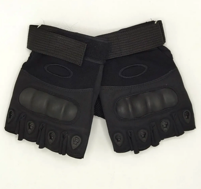 Тактичні рукавиці LeRoy Combat без пальців розмір - М (чорні) - зображення 1