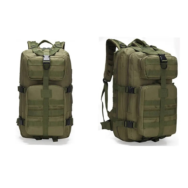 Рюкзак тактический на 30 л, 48х25х23 см с креплением Molle / Штурмовой военный рюкзак Олива - изображение 2