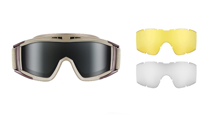 Тактические очки-маска со сменными линзами RK2 Beige - изображение 2