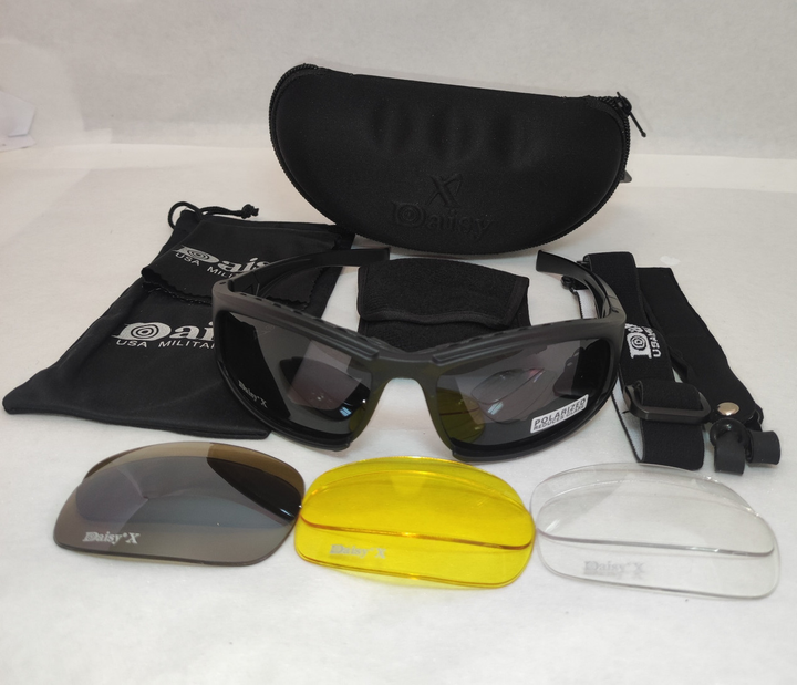 Тактические очки Daisy X7 со сменными линзами / Поляризованные / 4 линзы - изображение 2