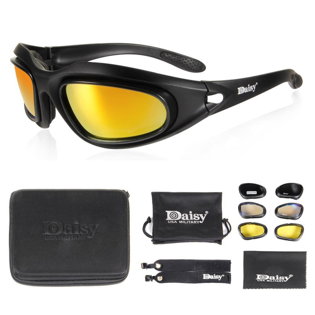 Тактические очки Daisy C5 со сменными линзами / Поляризованные / 4 линзы - изображение 1
