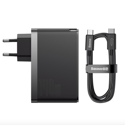 Мережевий зарядний пристрій Baseus GaN 5 Pro Fast Charger 2C + U 140 W Black (CCGAN140CE) - Фото 2 Мережевий зарядний пристрій Baseus GaN 5 Pro Fast Charger 2C + U 140 W Black (CCGAN140CE) - зображення 2