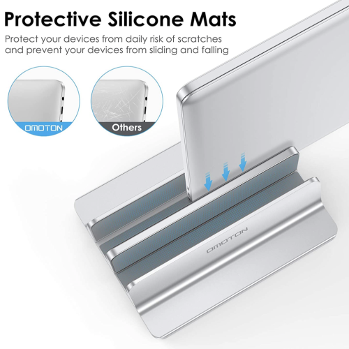 Вертикальная подставка для ноутбука Omoton Laptop Vertical Stand Silver (LD02) - изображение 4