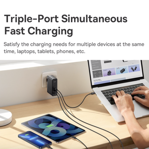 Мережевий зарядний пристрій Baseus GaN 5 Pro Fast Charger 2C + U 140 W Black (CCGAN140CE) - Фото 4 Мережевий зарядний пристрій Baseus GaN 5 Pro Fast Charger 2C + U 140 W Black (CCGAN140CE) - зображення 4