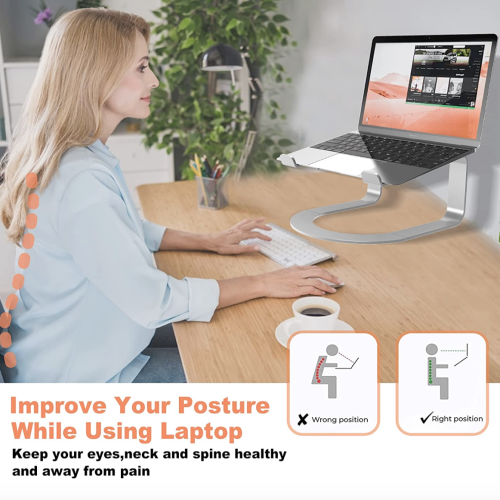 Подставка для ноутбука Duchy Aluminum Ergonomic Portable Silver - изображение 6