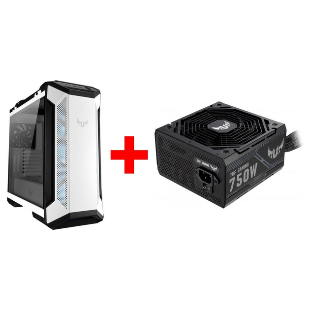 Корпус Asus TUF Gaming GT501 White без БЖ (90DC0013-B49000) + БП Asus ...