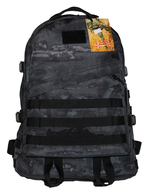 Похідний тактичний рюкзак з органайзером та поясним ременем на 40 л Кордура 1200 ден чорний - зображення 1