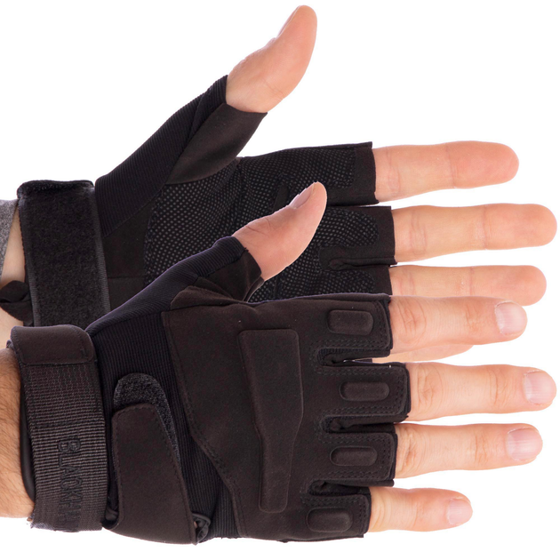 Тактические перчатки с открытыми пальцами BLACKHAWK Размер XL черные BC-4380 - изображение 1