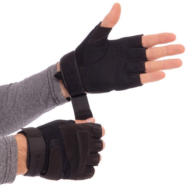 Тактические перчатки с открытыми пальцами BLACKHAWK Размер XL черные BC-4380 - изображение 2