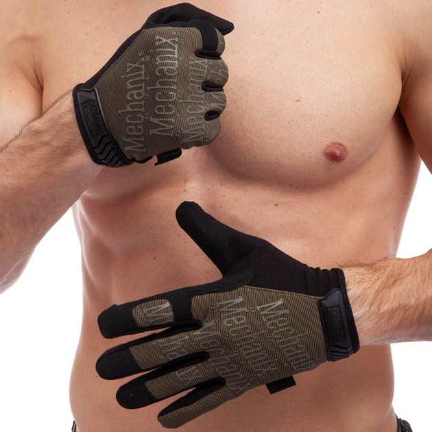 Тактичні рукавички з закритими пальцями MECHANIX оливкові Розмір L BC-5623 - зображення 1