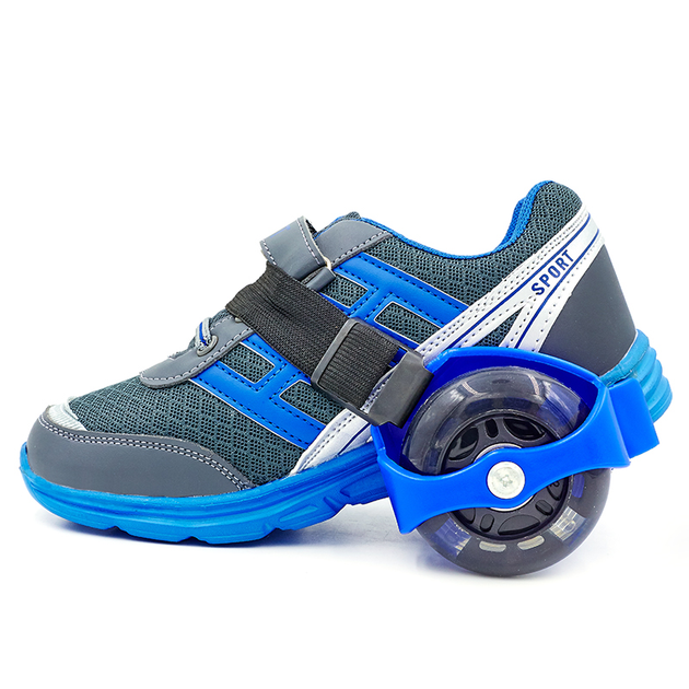 Ролики на пятку Пяточные раздвижные ролики светящиеся RollerSurfer Синий (SK-166) - изображение 1