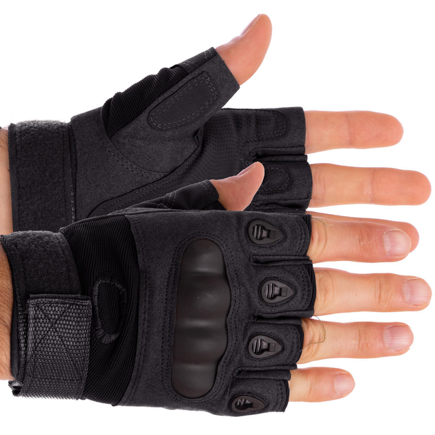 Тактичні рукавички з відкритими пальцями та посиленим протектором OAKLEY Розмір M чорні BC-4624 - зображення 1