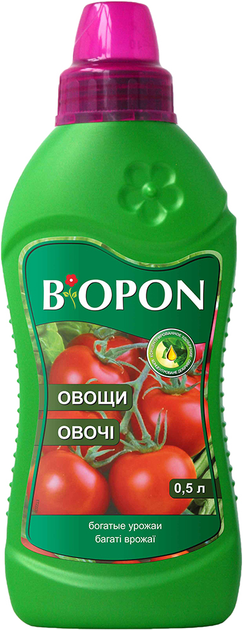 Удобрение жидкое BIOPON для овощей 0.5 л (5904517066496) – фото, отзывы ...
