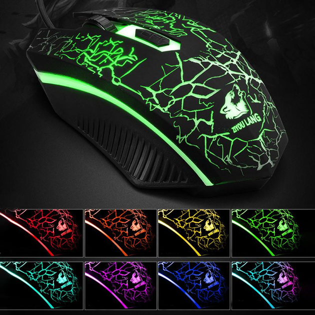 Игровая проводная клавиатура и мышь Ziyou Lang T5Kit с RGB (радужной) подсветкой, комплект 3в1 для геймеров USB - изображение 3
