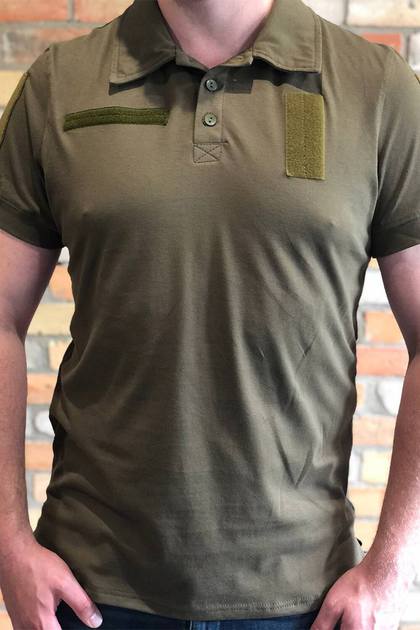 Тактическая HOT футболка поло coolmax M Зеленый (8035273) - изображение 1
