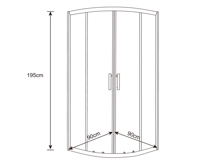 Кабина для душа полукруглая угловая двухдверная без поддона ASIGNATURA ...