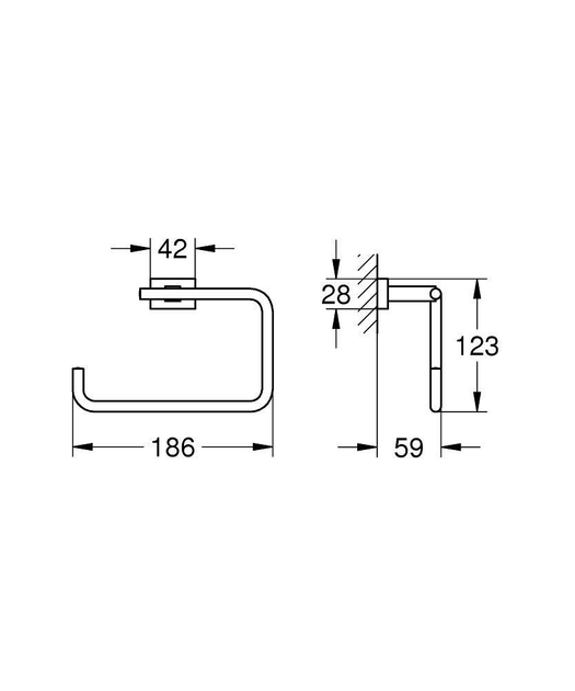 グローエ(GROHE) エッセンシャル キューブ タオルリング 40510001