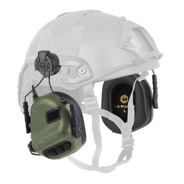 Активные тактические наушники Earmor M31H для шлемов FAST и направляющих ARC Helmet Rails. Coyote Tan. EM-M31H-COY - изображение 1