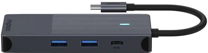 Hub USB-C Rapoo 8 w 1 Black (6940056114129) - obraz 4