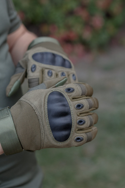 Тактичні рукавиці Bezet SMART Touch закриті повнопалі XL Зелені - изображение 1