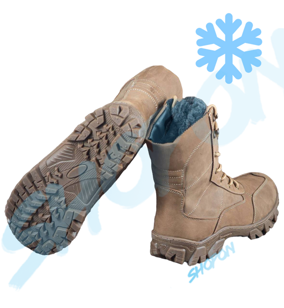 Берці зимові черевики тактичні чоловічі, туфлі тактичні чоловічі берці зимові, натуральна шкіра, розмір 39, Bounce ar. BL-HK-1039, колір хакі - зображення 2