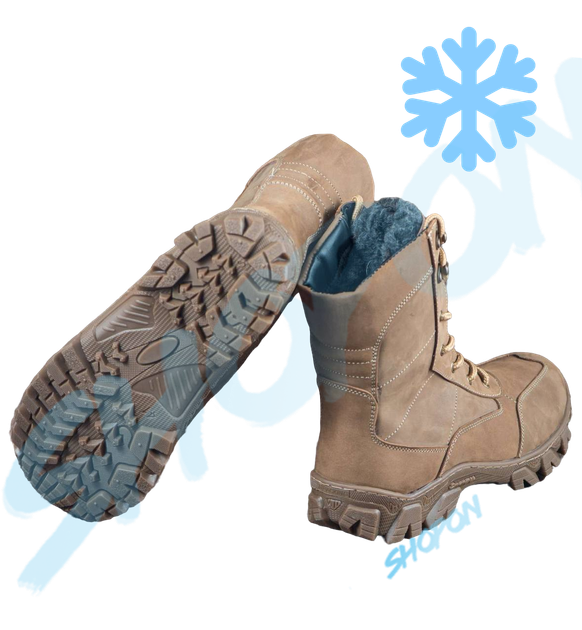 Берцы зимние ботинки тактические мужские, черевики тактичні чоловічі берці зимові, натуральна шкіра, размер 44, Bounce ar. BL-HK-1044, цвет хаки - изображение 2