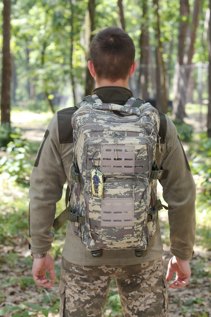Тактичний рюкзак Soldier Outdoor 45 літрів Триколірний камуфляж - зображення 1