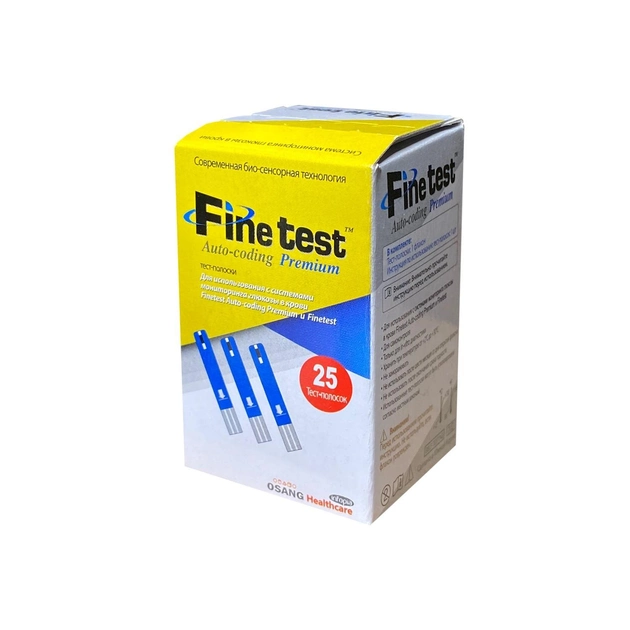 Тест-смужки Файнтест для глюкометра Finetest Avto-coding Premium Infopia 25 шт. - зображення 1