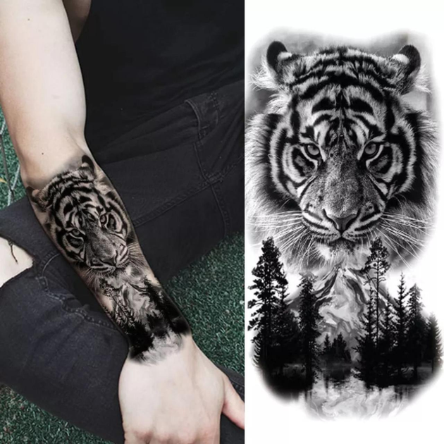 Татуировки тигров на груди