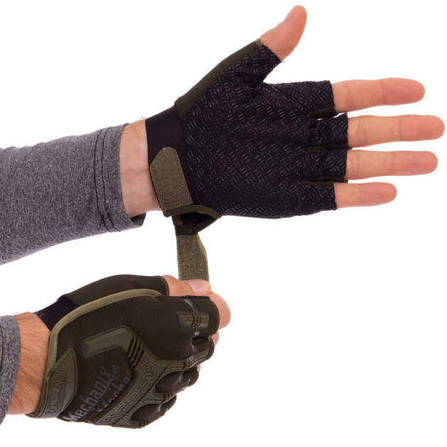 Тактичні рукавички з відкритими пальцями MECHANIX BC-4926 розмір L оливкові - зображення 2