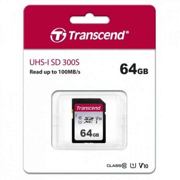 Карта пам'яті Transcend 64GB SDXC class 10 UHS-I U3 V10 (TS64GSDC300S) (160154) - зображення 2
