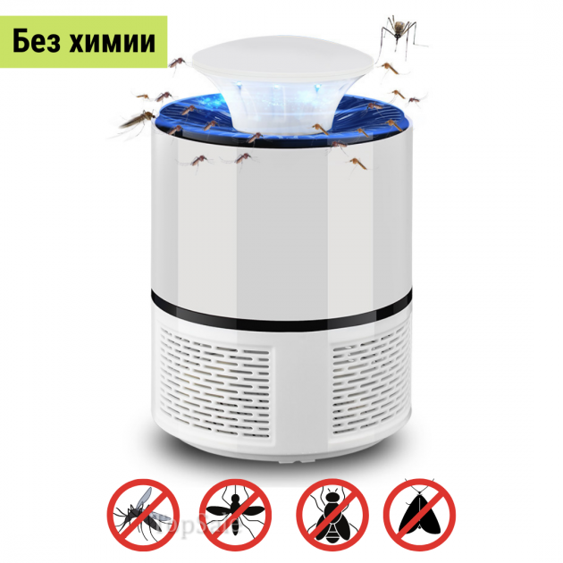 Ловушка для комаров, уничтожитель насекомых Mosquito Killer Lamp Белая - Фото 2 Ловушка для комаров, уничтожитель насекомых Mosquito Killer Lamp Белая - изображение 2