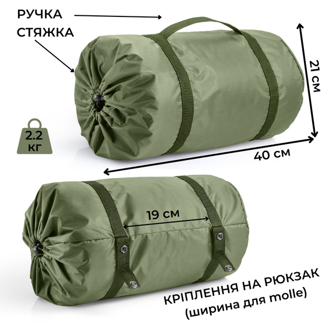 Ковдра з чохлом напіввовняна (армійська, військова, солдатська, польова) 150х205 см | БШЦ - зображення 6