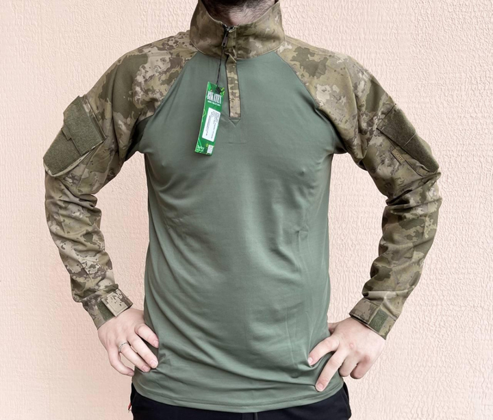 Рубашка мужская военная тактическая с липучками ВСУ (ЗСУ) Турция Ubaks Убакс 7295 XL 52 р хаки TR_1139 - изображение 1