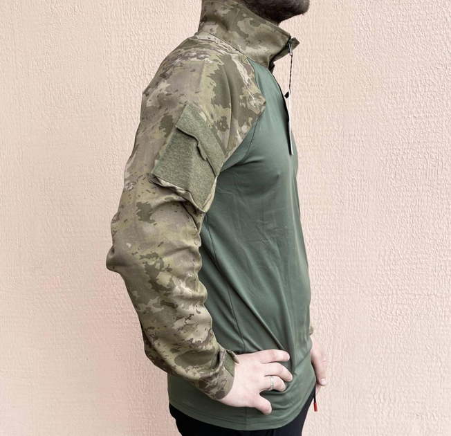 Рубашка мужская военная тактическая с липучками ВСУ (ЗСУ) Турция Ubaks Убакс 7295 XL 52 р хаки TR_1139 - изображение 2