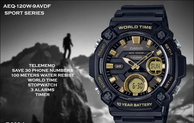 Модель мужских часов CASIO AEQ-120W-9A. - изображение 2