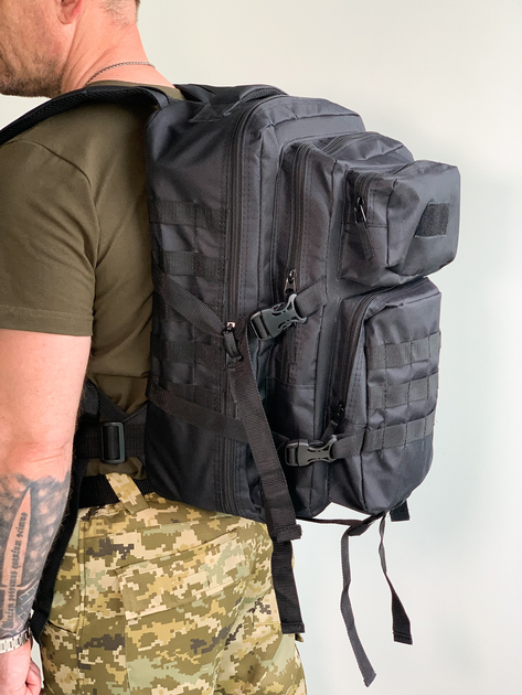 Рюкзак тактический LeRoy Tactical военный с креплением – molle, цвет – черный (40л) - изображение 1