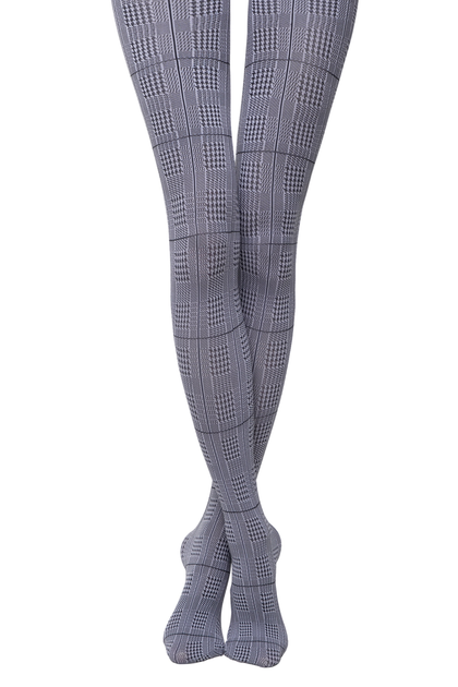 Колготки с геометрическим рисунком "клетка" Conte Elegant CELINE Lycra®, 4, grey (1001146470040240) - изображение 1